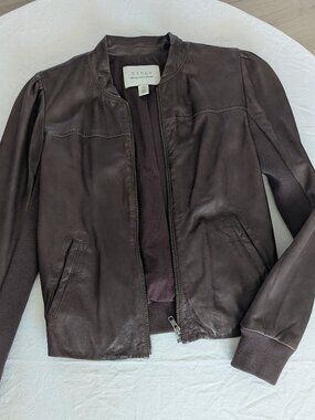 Hinge - women 's leather bomber jacket